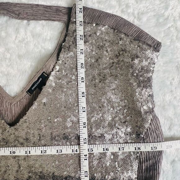 Stella & Dot Womens Silver Sequin Embellished Blouse Top Size XS - Picture 9 of 9